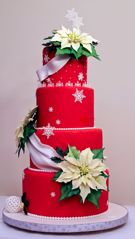 Christmas-wedding-cake