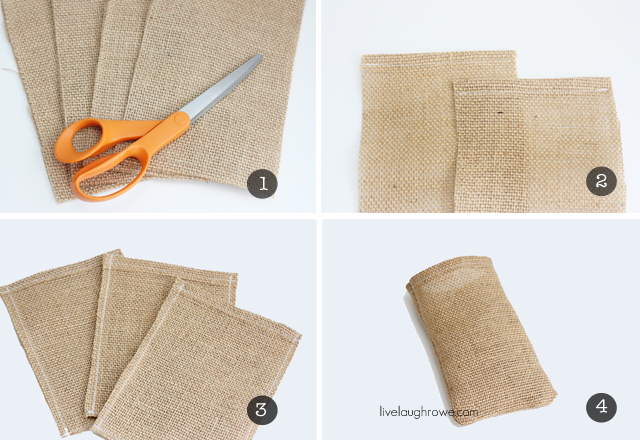 four easy steps to make a burlap bag