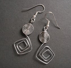 aluminum double spiral earrings