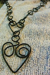 wire work heart necklace tutorial