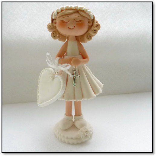 miss mollie christening cake topper front view