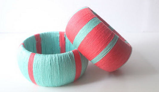 Yarn wrapped bangles